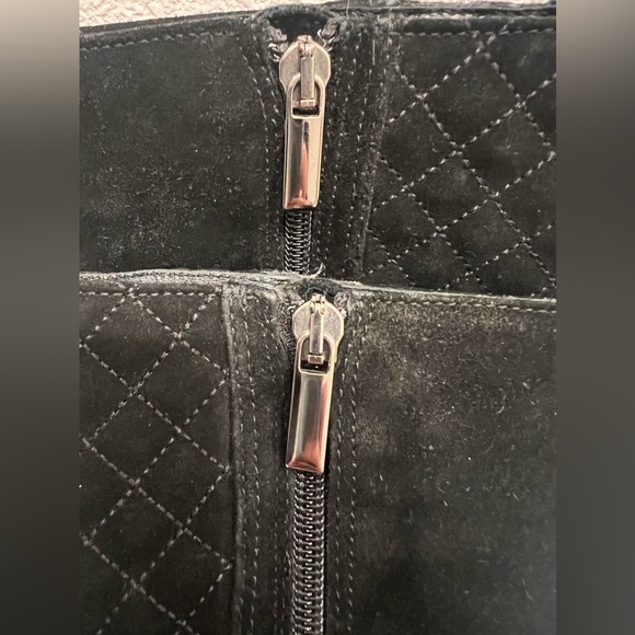 Aquatalia by Marvin K, Black Quilted Suede Mid-Calf 
Boot, Size 7.5 - Picture 5 of 16